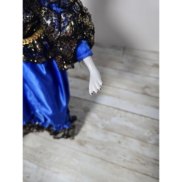 Vintage 17" Enesco Black‎ Blue Gold Jester Porcelain Knick Knacks Figurine - Picture 6 of 8